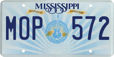 MS license plate MOP572