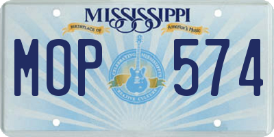 MS license plate MOP574