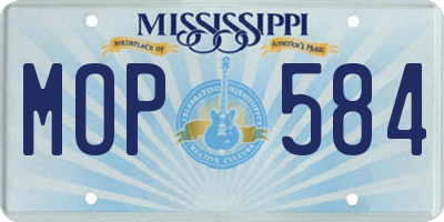 MS license plate MOP584