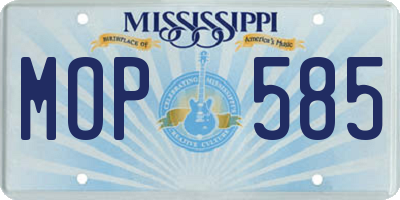 MS license plate MOP585