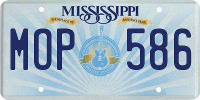MS license plate MOP586