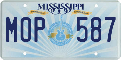 MS license plate MOP587