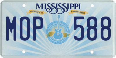 MS license plate MOP588