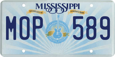 MS license plate MOP589
