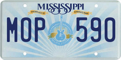 MS license plate MOP590