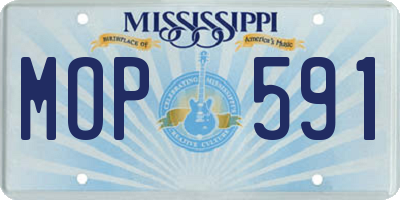MS license plate MOP591