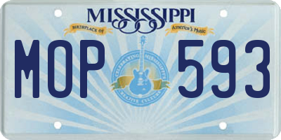 MS license plate MOP593