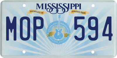 MS license plate MOP594