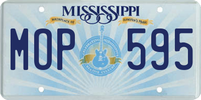 MS license plate MOP595