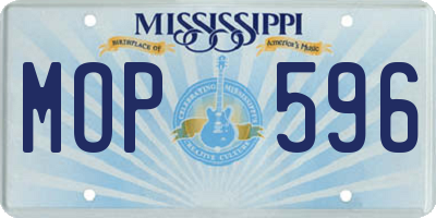 MS license plate MOP596