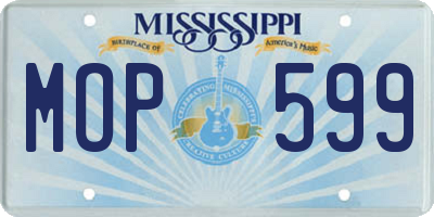 MS license plate MOP599