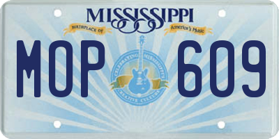 MS license plate MOP609
