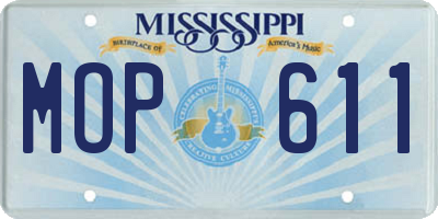 MS license plate MOP611