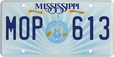 MS license plate MOP613