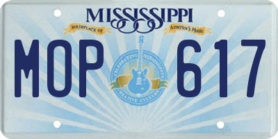 MS license plate MOP617