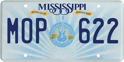 MS license plate MOP622