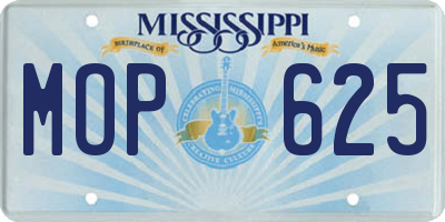 MS license plate MOP625