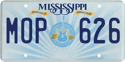 MS license plate MOP626