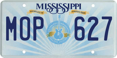 MS license plate MOP627