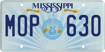 MS license plate MOP630