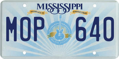 MS license plate MOP640