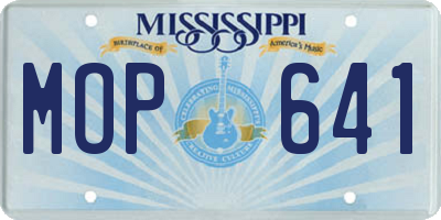 MS license plate MOP641