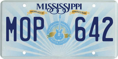 MS license plate MOP642