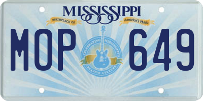 MS license plate MOP649