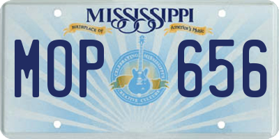 MS license plate MOP656