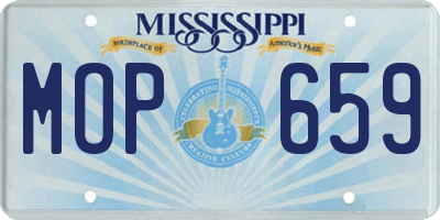 MS license plate MOP659