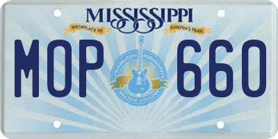 MS license plate MOP660
