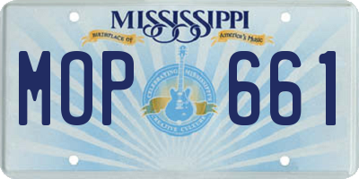 MS license plate MOP661