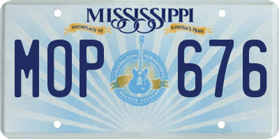 MS license plate MOP676