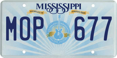 MS license plate MOP677
