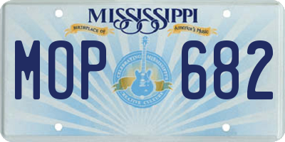 MS license plate MOP682
