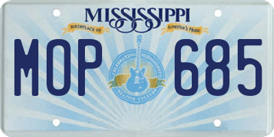 MS license plate MOP685