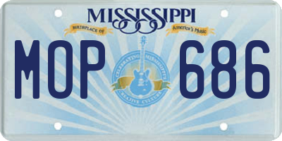MS license plate MOP686