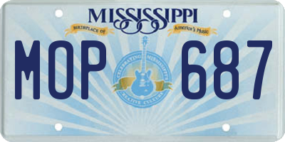 MS license plate MOP687