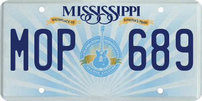 MS license plate MOP689