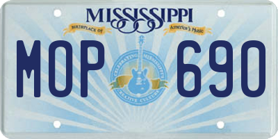 MS license plate MOP690