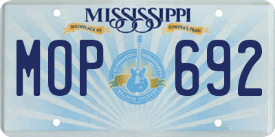 MS license plate MOP692