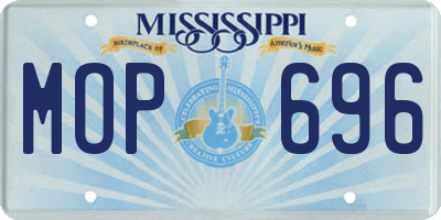MS license plate MOP696