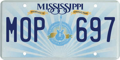 MS license plate MOP697
