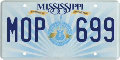 MS license plate MOP699