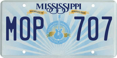 MS license plate MOP707