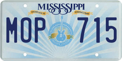 MS license plate MOP715