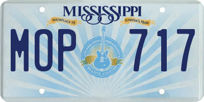 MS license plate MOP717