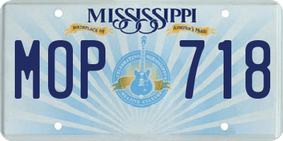 MS license plate MOP718