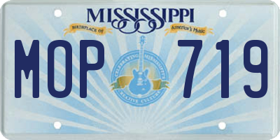 MS license plate MOP719