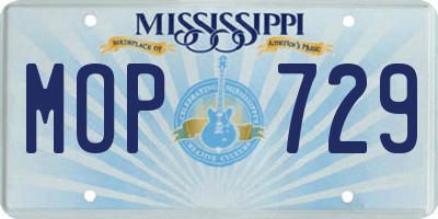MS license plate MOP729